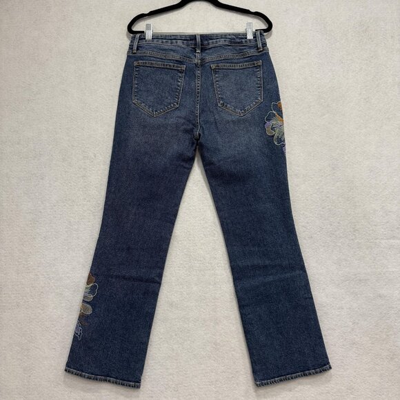 Driftwood Jeans Womens W28 L25 Blue Embroidered Floral Bird Straight Leg Denim - Picture 7 of 8